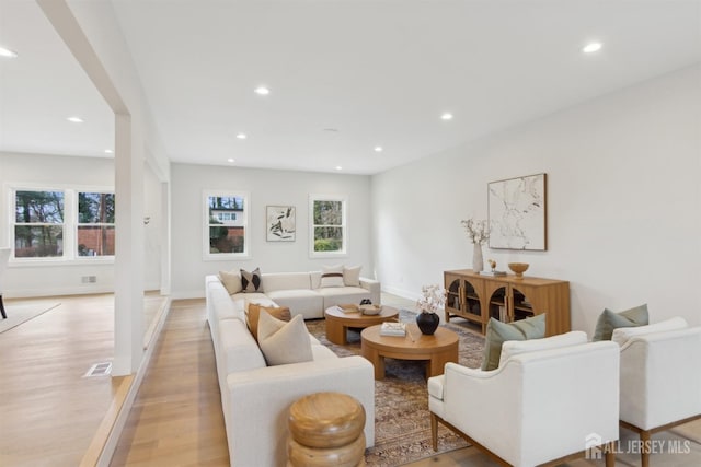 living room featuring light hardwood / wood-style floors