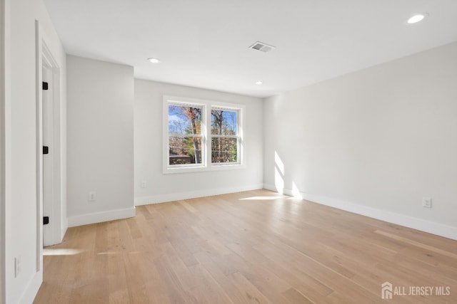 empty room featuring light wood-type flooring