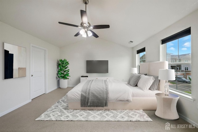 30 Clover Ln, Monroe, NJ 08831 - carpeted bedroom with lofted ceiling and ceiling fan