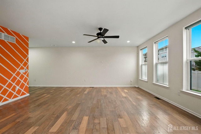 30 Clover Ln, Monroe, NJ 08831 - unfurnished room featuring wood finished floors, ceiling fan, and recessed lighting