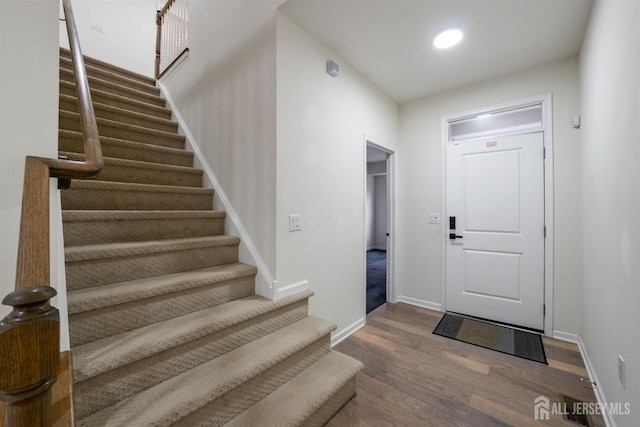 30 Clover Ln, Monroe, NJ 08831 - entryway with stairway and wood finished floors