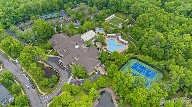 72 Wintergreen Dr, Manalapan, NJ 07726 - aerial overview of property's location with a pool