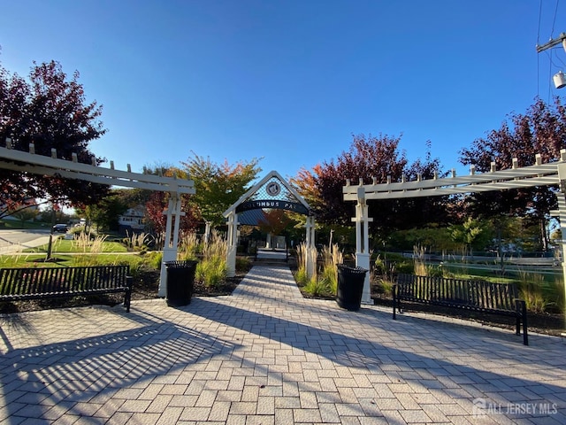 view of community with a pergola