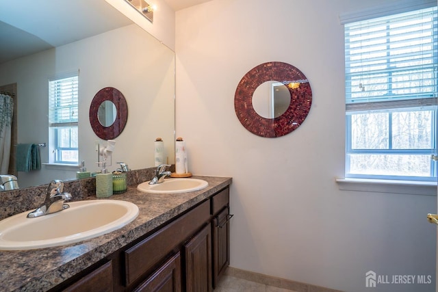 460 Morning Glory Dr, Monroe, NJ 08831 - bathroom featuring double vanity and baseboards