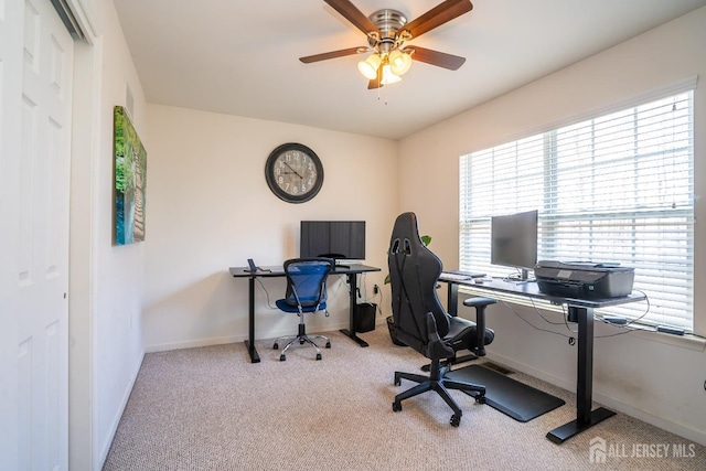 460 Morning Glory Dr, Monroe, NJ 08831 - office space featuring carpet floors, baseboards, and ceiling fan