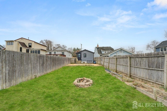 117 Burlington Ave, Leonardo, NJ 07737 - view of yard with an outdoor fire pit and a residential view