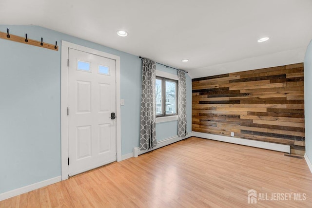 117 Burlington Ave, Leonardo, NJ 07737 - entryway with wood finished floors, baseboards, recessed lighting, and baseboard heating