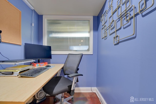 117 Whitman St, Carteret, NJ 07008 - office area featuring baseboards and wood finished floors