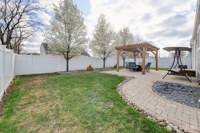 117 Whitman St, Carteret, NJ 07008 - view of yard featuring a patio, a fenced backyard, and a pergola