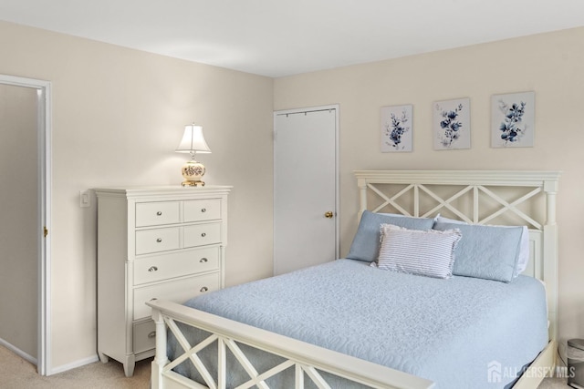 carpeted bedroom featuring a closet