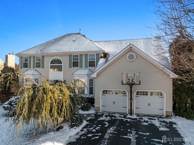 view of front of house with a garage