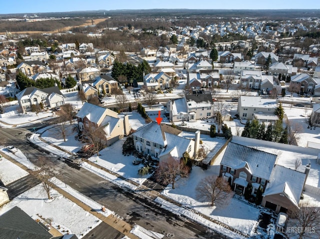 view of snowy aerial view