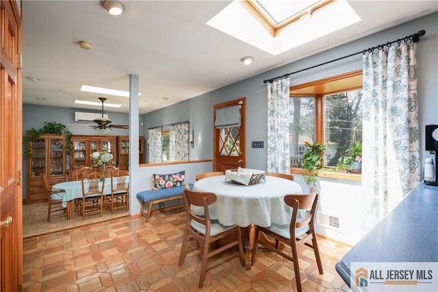 120 Alfred St, Edison, NJ 08820 - dining space with a skylight and a ceiling fan