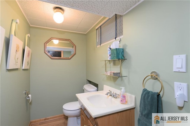 120 Alfred St, Edison, NJ 08820 - half bathroom with vanity and wood finished floors