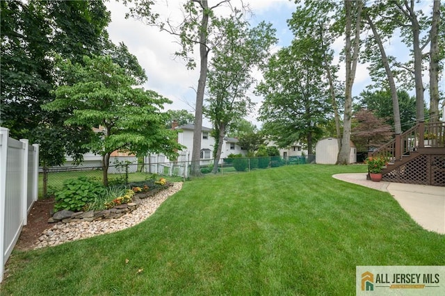 120 Alfred St, Edison, NJ 08820 - view of yard with stairway and a storage shed