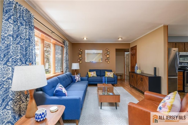 120 Alfred St, Edison, NJ 08820 - living room with wood finished floors and crown molding
