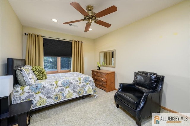 120 Alfred St, Edison, NJ 08820 - carpeted bedroom with recessed lighting and a ceiling fan