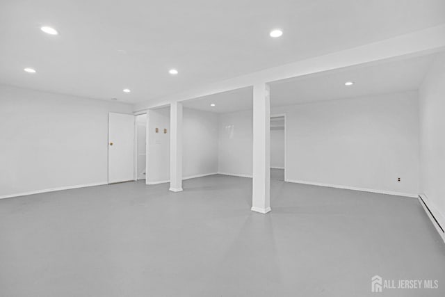 529 Sharon Garden Ct, Woodbridge Proper, NJ 07095 - finished basement featuring recessed lighting and baseboard heating