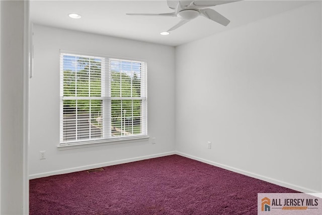 103 Einstein Way E, Windsor, NJ 08512 - carpeted spare room featuring recessed lighting, baseboards, and a ceiling fan