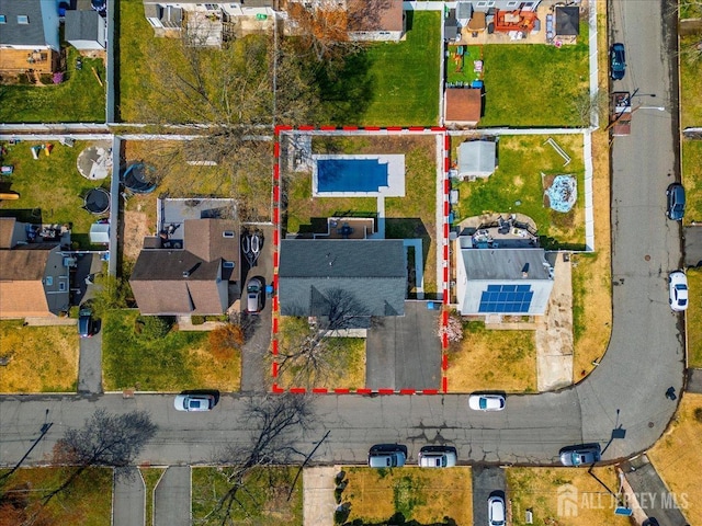 drone / aerial view with a residential view