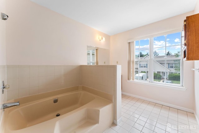 26 Allison Ct, South Brunswick, NJ 08852 - bathroom with a garden tub and tile patterned floors