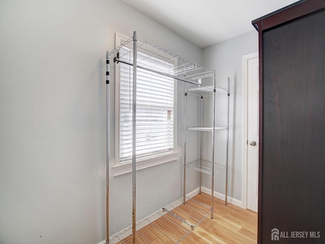 interior space with hardwood / wood-style flooring