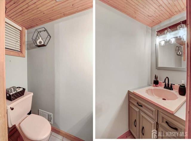12 Euclid Rd, South Amboy, NJ 08879 - bathroom with wooden ceiling, vanity, and tile patterned floors