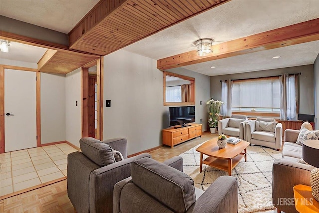 12 Euclid Rd, South Amboy, NJ 08879 - living area with beam ceiling and baseboards