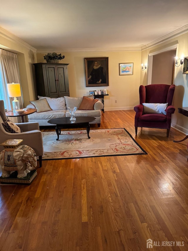 13 Concord St, Edison, NJ 08820 - living room featuring wood finished floors and ornamental molding