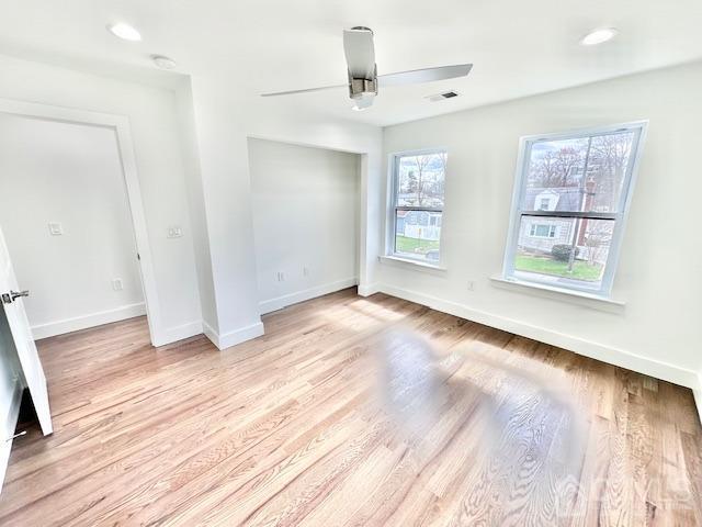 9 Melrose Ave, Sayreville, NJ 08879 - interior space with baseboards, recessed lighting, light wood-style floors, and ceiling fan