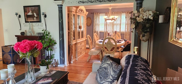 95 Gravel Hill-Spotswood Rd, Monroe, NJ 08831 - dining room with a chandelier and wood finished floors