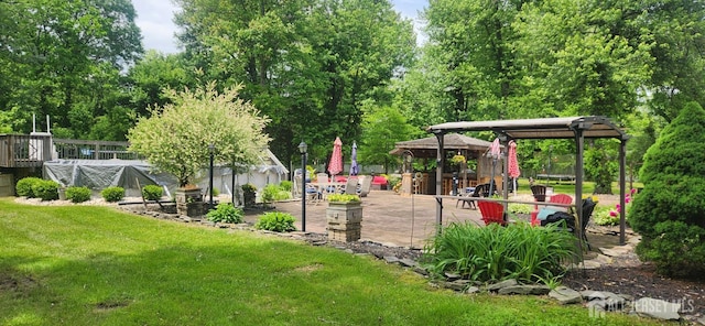 95 Gravel Hill-Spotswood Rd, Monroe, NJ 08831 - view of green lawn featuring a gazebo and a patio