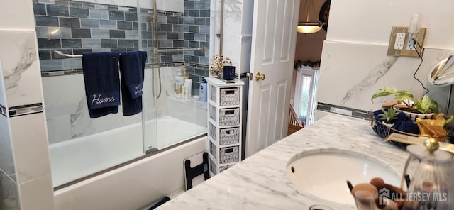 95 Gravel Hill-Spotswood Rd, Monroe, NJ 08831 - bathroom with vanity and shower / bath combination with glass door