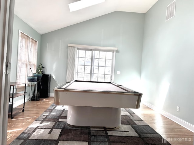 150 Montrose Ave, South Plainfield, NJ 07080 - game room featuring billiards table, wood finished floors, and high vaulted ceiling