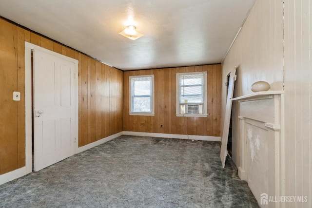 35 Kossman St, East Brunswick, NJ 08816 - spare room featuring carpet flooring, wood walls, and cooling unit