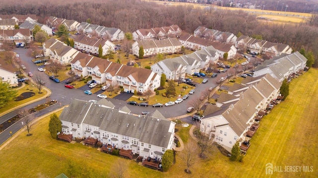 bird's eye view with a residential view