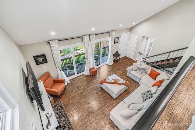 215 Kingsberry Dr, Franklin Twsp, NJ 08873 - living room with wood finished floors and recessed lighting