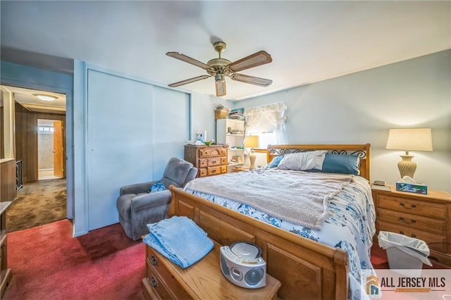 116 Whitman St, Carteret, NJ 07008 - carpeted bedroom featuring a closet and ceiling fan