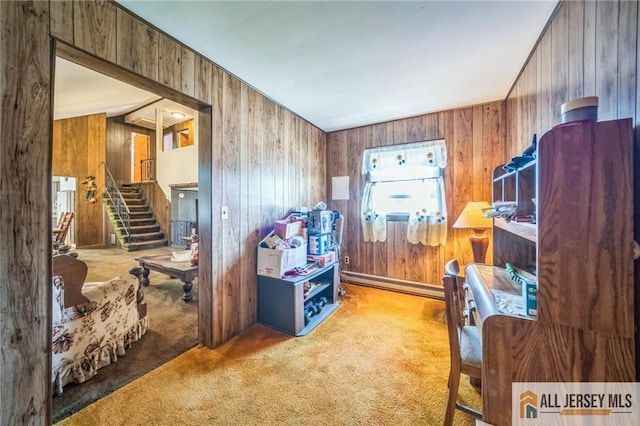 116 Whitman St, Carteret, NJ 07008 - office space with carpet and wooden walls