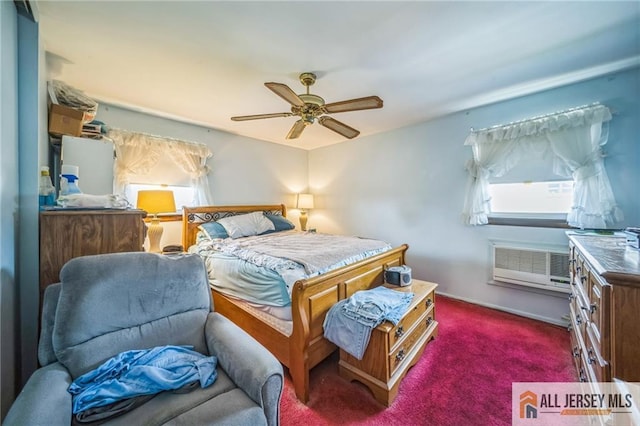 116 Whitman St, Carteret, NJ 07008 - bedroom featuring carpet, ceiling fan, and a wall unit AC