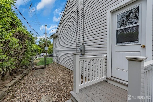 view of home's exterior featuring a deck