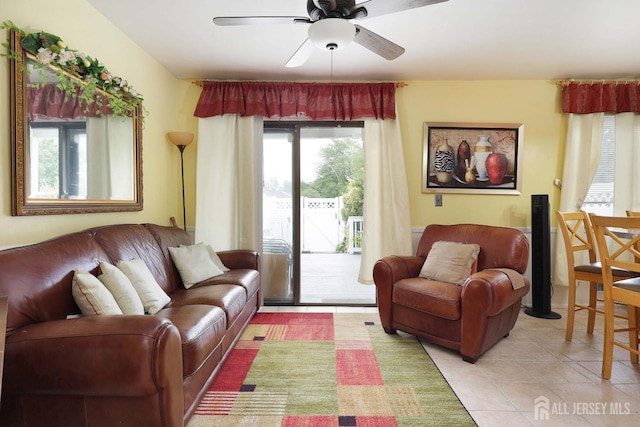 1-G Quincy Cir S, Brunswick, NJ 08810 - living room with ceiling fan and light tile patterned floors