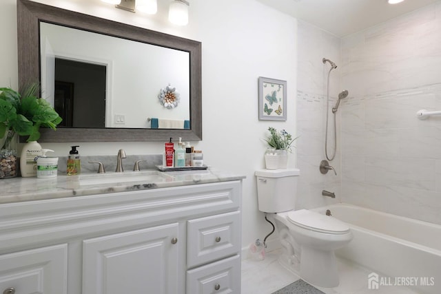 1-G Quincy Cir S, Brunswick, NJ 08810 - bathroom with vanity, toilet, shower / washtub combination, and baseboards