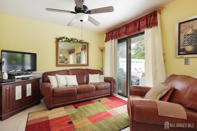 1-G Quincy Cir S, Brunswick, NJ 08810 - living area featuring ceiling fan and light tile patterned flooring