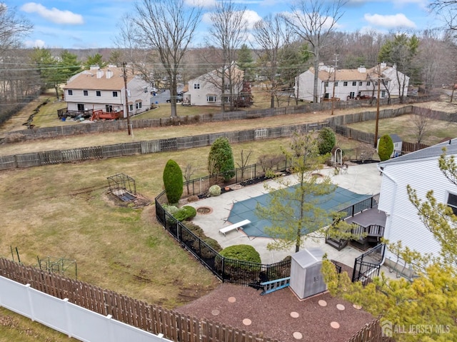 aerial view with a residential view