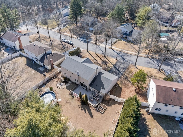 drone / aerial view with a residential view