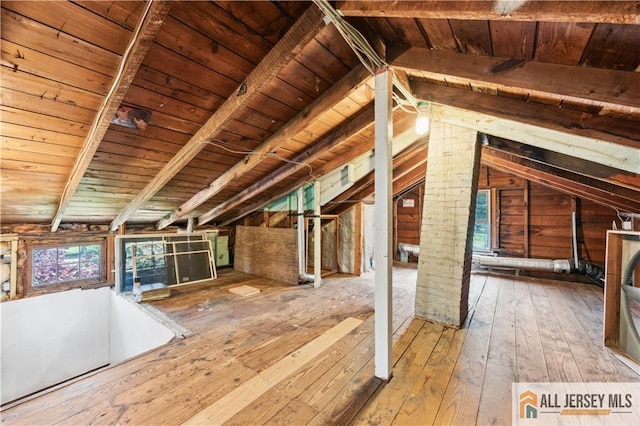 unfinished attic with plenty of natural light