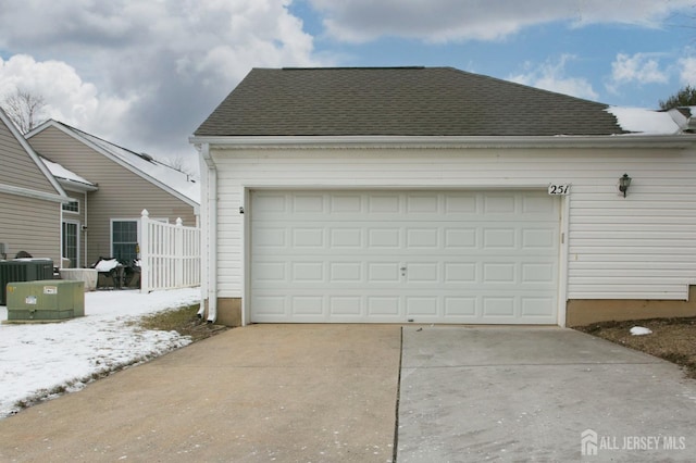 garage with central AC