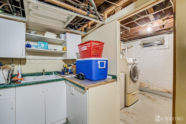 115 W Woodbridge Ave W, Iselin, NJ 08830 - laundry room with washer / dryer and a sink