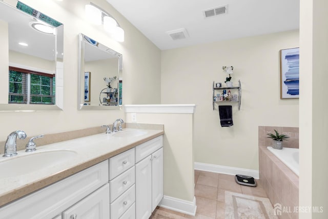 22 Daffodil Way, Old Bridge, NJ 08857 - full bath featuring double vanity, tile patterned flooring, and a garden tub